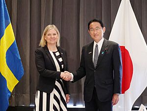 Fumio Kishida met with Magdalena Andersson at the sidelines of 2022 Madrid Summit (2)