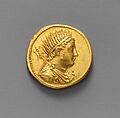 Gold oktadrachm of Ptolemy IV Philopator MET DP138748