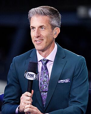 Kevin Burkhardt during MLB on Fox pre-game show, October 17, 2024 - 003 (cropped).jpg