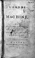 La Mettrie, L'homme machine, 1748 Wellcome L0015753