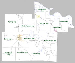 Lincoln County Arkansas 2010 Township Map large