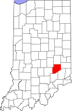 Map of Indiana highlighting Decatur County