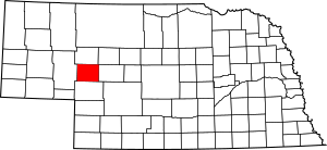 Map of Nebraska highlighting Arthur County