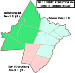 Map of Pike County Pennsylvania School Districts