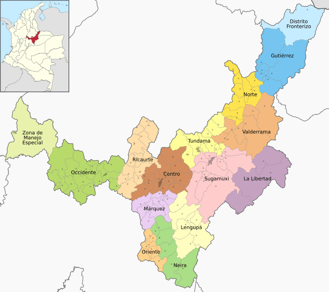 Image: Mapa de Boyacá (subdivisiones)