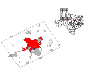 Location within McLennan County and Texas
