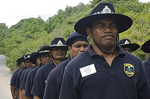 Nauru cadet police on training exercise (2)