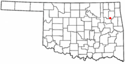 Location of Mazie, Oklahoma