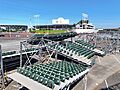 Oakland Coliseum temporary Raiders seats left abandoned