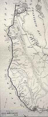 Ocean Shore Railroad map