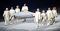 Olympic flag carried into BC Place at 2010 Winter Olympics opening ceremony (cropped)