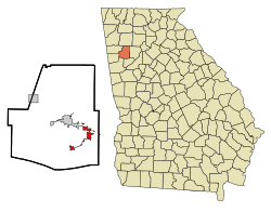 Location in Paulding County and the state of Georgia