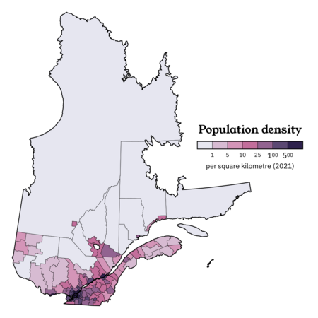 Quebec Population Density 2021