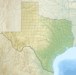 Location of reservoir in Texas, United States
