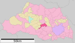 Location of Sakado in Saitama Prefecture