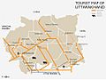Schematic Tourist Map of Uttarakhand