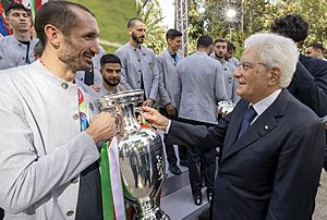 Sergio Mattarella meets Italy national football team and Matteo Berrettini (12 July 2021) 24