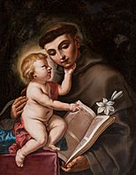 Sirani - Gesù Bambino e Sant'Antonio da Padova