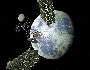 Solar power satellite sandwich or abascus concept
