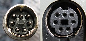 Standard 7 pin mini-DIN connectors, male and female