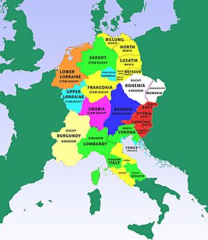 Stem Duchies and Principalities of the early Holy Roman Empire, map 1