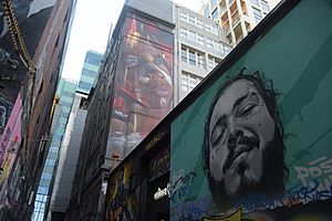 Street art in a Melbourne laneway