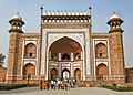 The main gateway (darwaza) to the Taj Mahal