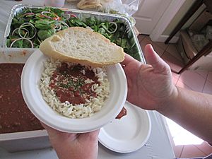WWOZ Drive Food Red Beans Rice Bread