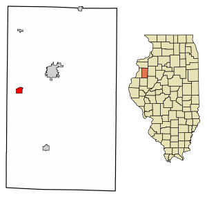 Location of Kirkwood in Warren County, Illinois.
