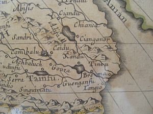 Xanadu on Map of Asia