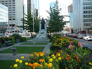 Adam looks north on University