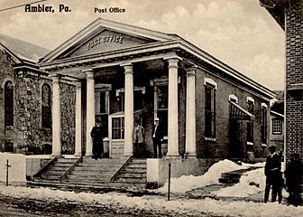 Ambler PA Post office Postcard 1906