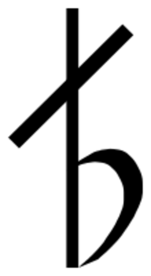 Arabic music notation half flat