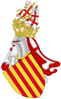Aragonese Royal Arms with the Crest of the Chivalry of Saint George