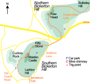 Bickerton Hill map