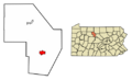 Cameron County Pennsylvania Incorporated and Unincorporated areas Driftwood Highlighted