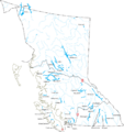 Canada BC lakes map