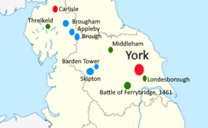 Clifford family estates, 15th Century, including other locations