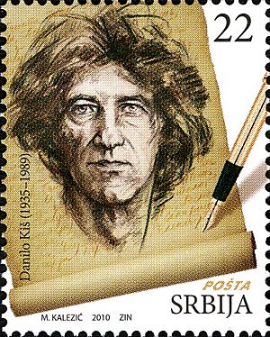Danilo Kiš on a 2010 Serbia stamp