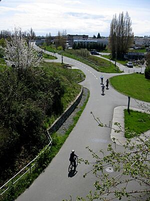 Galloping Goose cycle trail at Switch Bridge. VIEW IN PANORAMIO FOR DESCRIPTION - panoramio