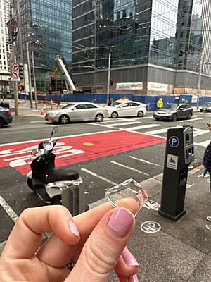 Glass fragment from Millennium Tower falling window panes