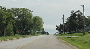 Looking east at the intersection in Gregorville