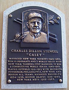 HOF Stengel Casey plaque