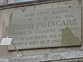 Henri Poincaré maison natale Nancy plaque