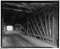 Historical American Buildings Survey L. C. Durette, Photographer May 15, 1936 INTERIOR LOOKING NORTH WEST - Covered Bridge, Spanning Contoocook River, Hopkinton, Merrimack County, HABS NH,7-HOP.V,2-3