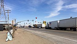 The intersection at Kramer Junction in 2016 in its former mainline alignment.