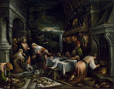 Jacopo Bassano - Christ in the House of Mary, Martha, and Lazarus - Google Art Project