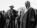 King Abdulaziz with a Foreigner in the 1930s