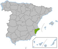 Localización provincia de Alicante