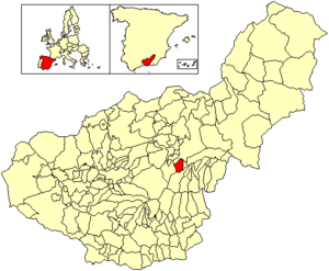 Location of Cogollos de Guadix
